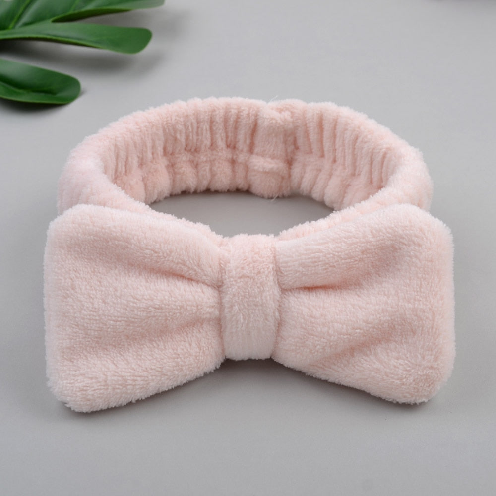 2022 New OMG Letter Coral Fleece Wash Face Bow Hairbands For Women Girls Headbands Headwear Hair Bands Turban Hair Accessories