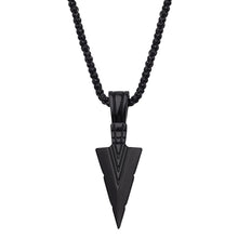Load image into Gallery viewer, Men&#39;s Design Matte Black Long Necklace with Arrow Pendant Jewelry Chain Punk Rock Christmas Halloween Neck Chain For Men Women