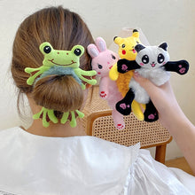 Load image into Gallery viewer, Plush Hair Band Elastic Accessories New Woman Girl Kids Cute Teddy Bear Frog Cat Rabbit Toy Rope Rubber Ties Animal Scrunchies