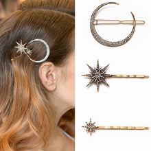 Load image into Gallery viewer, New Fashion Rhinestone Hair Clip Geometric Star Moon Shape Hairpin Headband Crystal Hair Accessories For Women Girls Headwear
