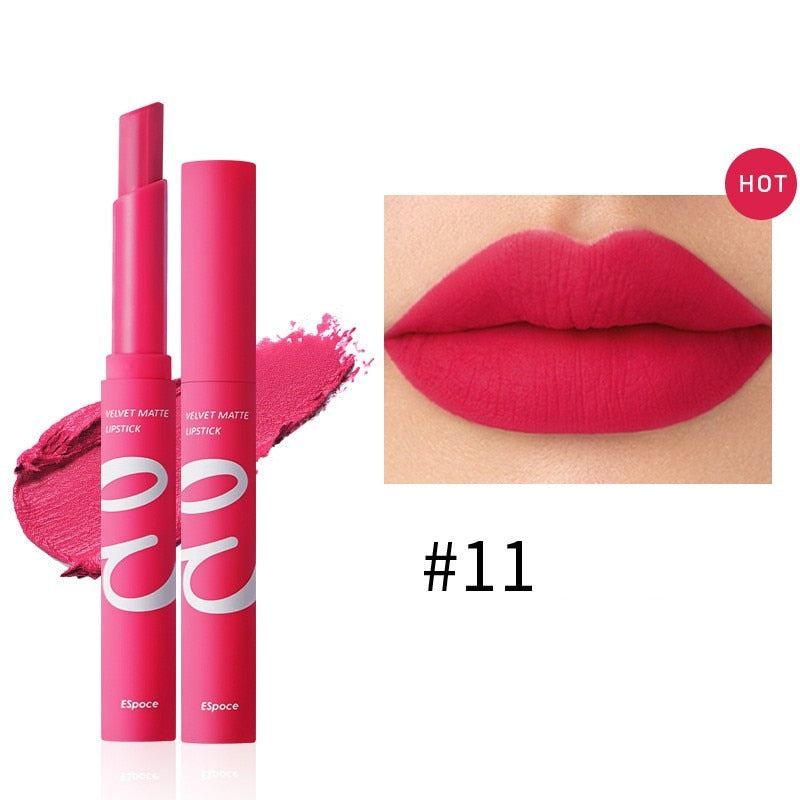 Waterproof Matte Velvet Lipstick  12 Colors Long Lasting Red  Pink Lipsticks Non Stick Nude Series  Lip Tint  Cosmetic Makeup