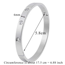 Load image into Gallery viewer, Beautiful Lovers Bracelets Woman Bracelets Stainless Steel Bangles and Bangles Cubic Zirconia Golden Woman Jewelry Gifts
