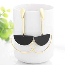 Load image into Gallery viewer, WYBU Summer Style Golden Drop Earrings For Women Geomatric Black Long Hanging Earring Triangle Bts Jewelry Earing bijouterie