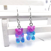 Load image into Gallery viewer, 1 Pair of Cute Resin Gummy Bear Earrings Women&#39;s 33 Colors Candy Animal  Girl Jewelry Gift Pendant