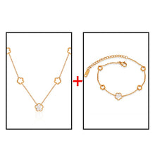 Load image into Gallery viewer, Heytree Luxury Elegant White Shell Flower Necklace Earrings Sets For Women Fashion Stainless Steel Earrings 2022 Trendy Jewelry