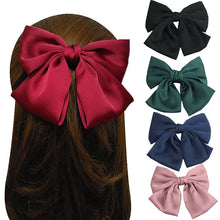 Load image into Gallery viewer, Korean Fashion Hair Bow For Women Black Ribbon Bow tie Hairpin Elegant Ladies Hairgrips Headwear Hair Accessories Hair Clips