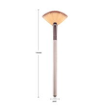 Load image into Gallery viewer, 1 Pcs Professional Fan Makeup Brush Blending Highlighter Contour Face Loose Powder Brush champagne Gold Cosmetic Beauty Tools