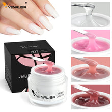 Load image into Gallery viewer, 15ml Venalisa Jelly Extension Nail UV Construction Gel French Glitter Poly Nail Gel Clear Natural Camouflage Color Fibre Varnish