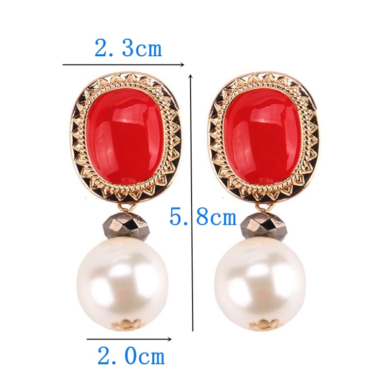 Red Color Drop Earrings for Women Summer Korean Flower Heart Leaf Earrings Sweet Wedding Party Jewelry Valentine&#39;s Day Girl Gift