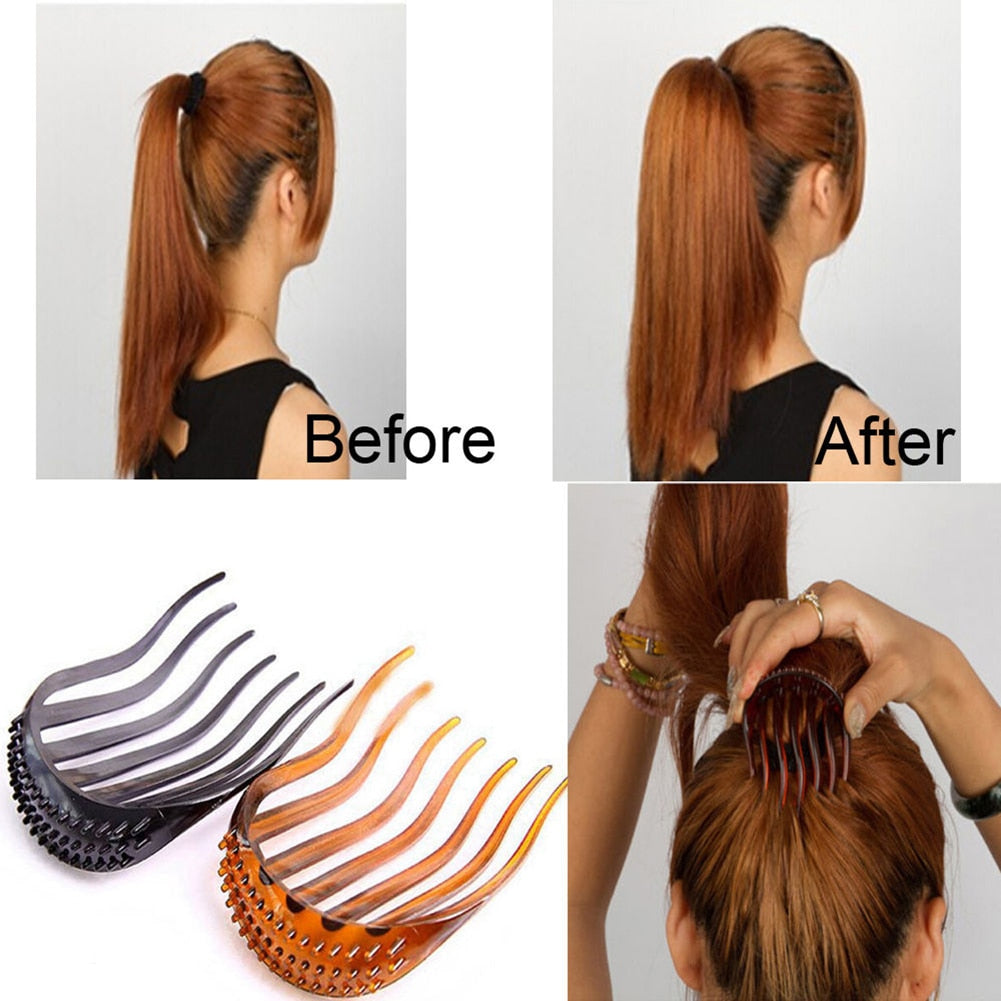 2022 Fashion Women Hair Styling Clip Fluffy Plastic Stick Bun Maker Braid Tool Ponytail Holder Hairpins Hair Accessories