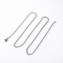 Load image into Gallery viewer, 2MM 2.5MM 3MM Box Chains Stainless Steel Necklace DIY Long Necklaces Jewelry for Women Men Statement 45CM-75CM