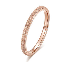 Load image into Gallery viewer, KNOCK High quality Fashion Simple Scrub Stainless Steel Women &#39;s Rings 2 mm Width Rose Gold Color Finger  Gift For Girl Jewelry