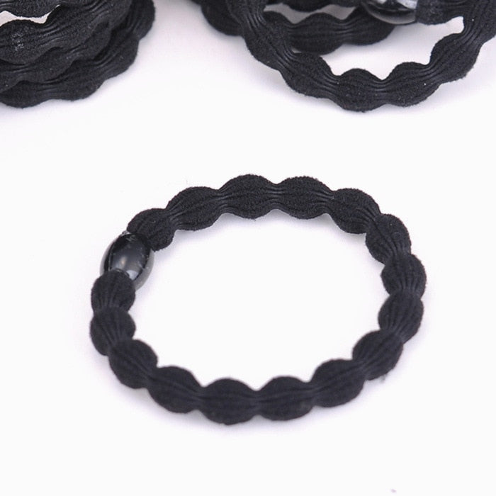 20pcs/lot Women Black Rubber Band Elastic Hair Band For DIY and Daily Wear Quality Thick Hair Tie Hair Accessories Pure Black