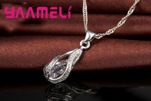 Load image into Gallery viewer, Hot Water Drop CZ YAAMELI Jewelry Set For Women Pendant Necklace Hoop Earrings Wedding Party Ceremoey Anel