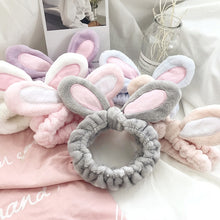 Load image into Gallery viewer, Woman Lovely Rabbit Headband Bow Elastic Hairband Wash Face Turban Girls Cute Hair Holder Ladies Band Hair Accessories bunny ear