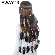 Load image into Gallery viewer, Feather Headband AWAYTR Rope Crown for Women Headwear Festival Hair Accessories Summer Beach Headpieces