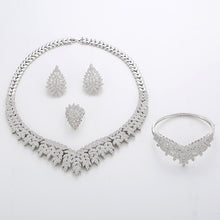 Load image into Gallery viewer, Hadiyana Trendy Noble Micro Pave Cubic Zirconia Dubai Jewelry Sets Latest Luxury Bridal Wedding Jewelry Set For Women TZ8025