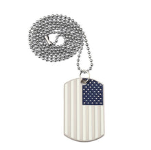 Load image into Gallery viewer, Hip Hop American flag Pendant Necklaces Men&#39;s Army Military card Charm beaded chain Necklace For women Fashion Jewelry