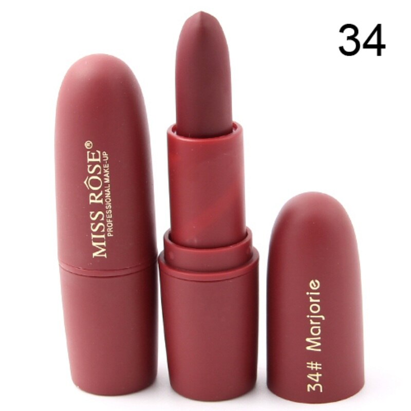 1PC Matte Lipstick Makeup Solid Pink Sexy Matte Velvet Lipstick Lip Cosmetic Long Lasting Makeup Brown Maquiagem