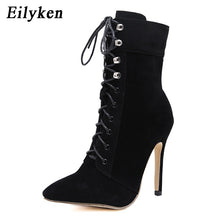 Load image into Gallery viewer, Eilyken 2022 New Women Boots Flock Ankle Boots Pointed Toe Autumn Women Boots Ladies Party Chelsea Boots Zipper Size 35-40