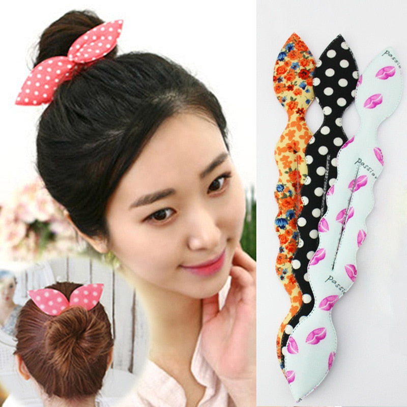 Korea Rabbit Ears Hair Accessories Hair Meatball Dish Sponge Head Bud Head Hair Tools Hair Stick Sweet