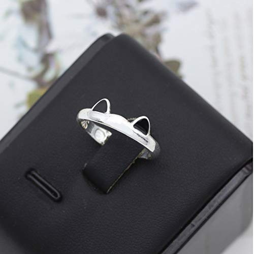 Silver Color Cat Ear Finger Ring Open Design Cute Fashion Jewelry Ring For Women Young Girl Child Gift Adjustable Ring wholesale