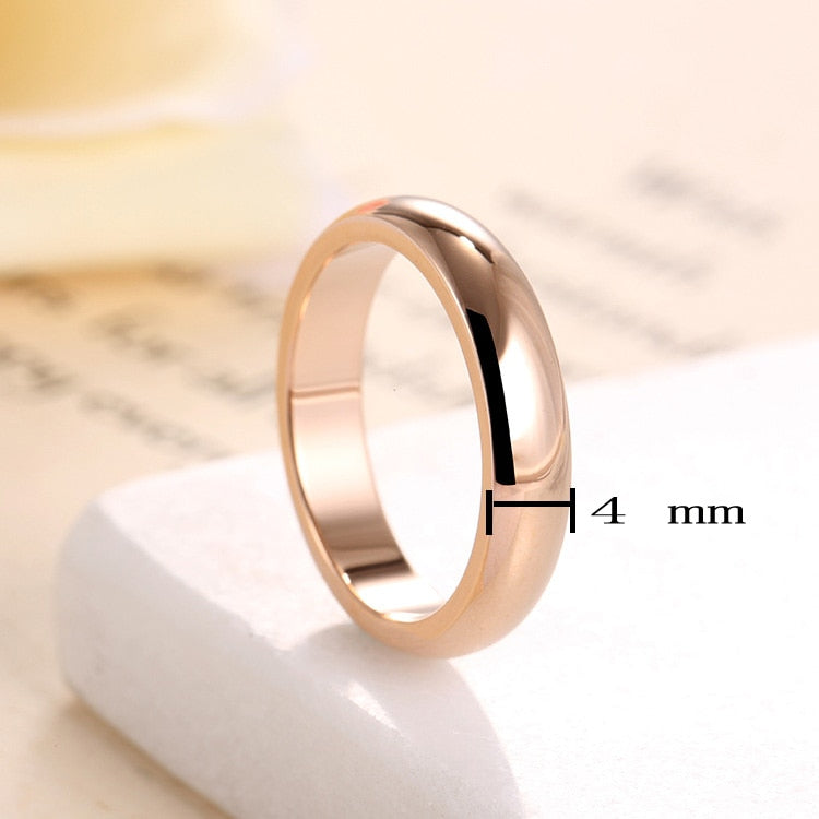 KNOCK High quality Simple Round Men Rings female Rose Gold color wedding rings for women Lover&#39;s fashion Jewelry  Gift