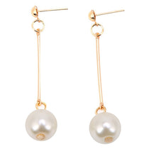 Load image into Gallery viewer, Long Tassel Simulated Pearl Drop Earrings for Women Gift Bijoux Korean jewelry OL Gold Color Pendientes boucle d&#39;oreille