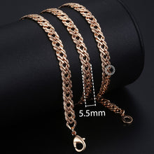 Load image into Gallery viewer, Trendsmax Necklaces for Women Men 585 Rose Gold Venitian Curb Link Chain Necklace 45cm 55cm 60cm Fashion Jewelry KGN453