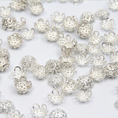 Bead Caps 300Pcs/lot Pick 4 Colors 5Leaf Hollow Flower End Beads Caps 10mm Jewelry Findings Making DIY Jewelry Supplies