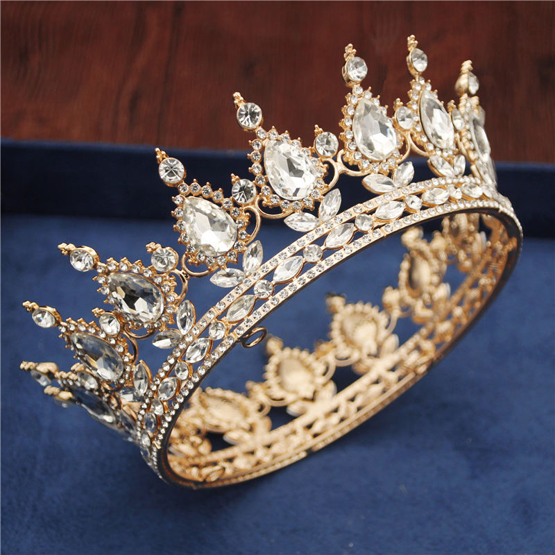 Crystal Vintage Royal Queen King Tiaras and Crowns Men/Women Pageant Prom Diadem Hair Ornaments Wedding Hair Jewelry Accessories