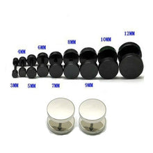 Load image into Gallery viewer, 1PC Man Women Barbell Punk Gothic Stainless Steel Ear Studs Earrings Black Siver