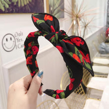 Load image into Gallery viewer, Fashion Women Floral Headband Bohemia Hairband Girls Big Bow Knot Hair Band Adult Soft Polyester Hair Accessories