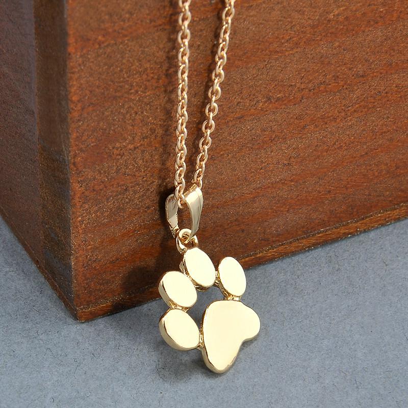 Silver Color Gold Dog Cat Necklace For Women jewelry accessories Animal Paw Pet Choker Necklace Pendant Footprints New