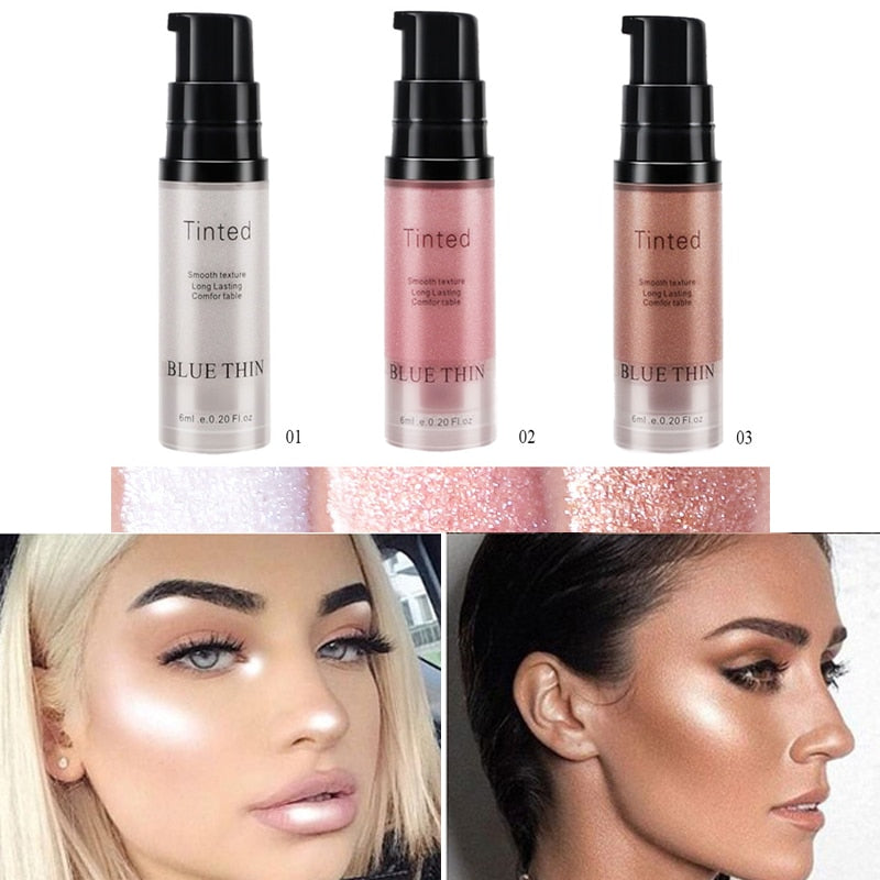 Makeup Highlighter Cream for Face and Body Shimmer Make Up Liquid Brighten Professional Cosmetic