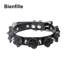 Load image into Gallery viewer, Handmade Pastel Goth Spiked Choker Cool Fetish Floral Spikes Collar BDSM-Gear Harajuku Kawaii Rose Flower Slave Choker Necklace