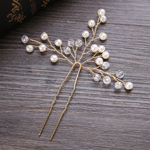 Load image into Gallery viewer, Fashion 1PC Gold Silver Color Wedding Hair Accessories Pearl Rhinestone Hairpins Hair Clips Bridal Bridesmaid Women Hair Jewelry