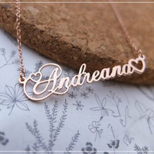 Load image into Gallery viewer, Tiny Love Heart Name Necklaces Trendy Customized Handmade Charm Letter Choker Necklaces Pendant Steel Jewelry Friendship Gifts