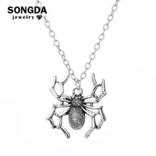 Load image into Gallery viewer, SONGDA New Arrival Minimalist Spider Pendant Necklace Punk Rock Fashion Chain Necklace Choker Gothic Men Women Bijoux Jewelry