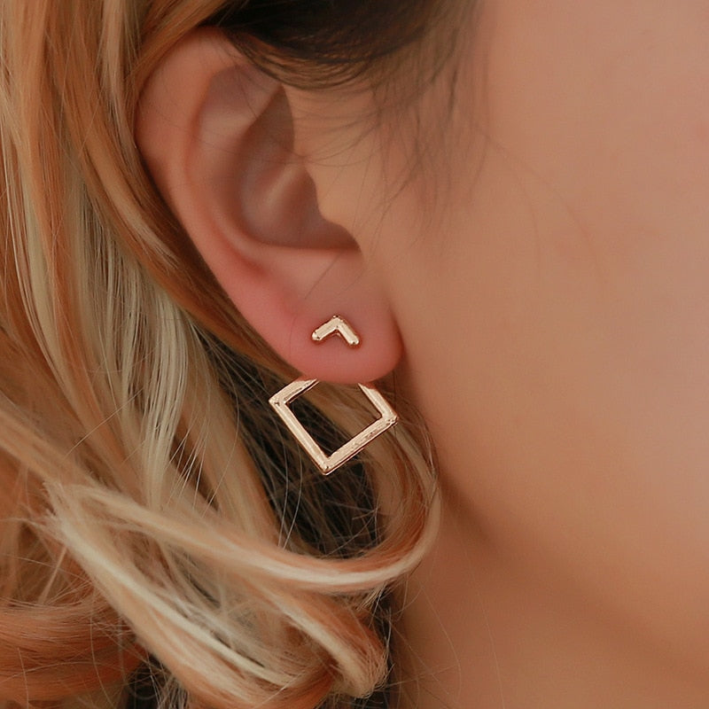 Hot Trendy Cute Nickel Free Earrings Fashion Jewelry  Earrings Square Stud Earrings For Women Brincos Statement Earrings