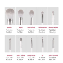 Load image into Gallery viewer, ZOREYA Silver 10-14pcs Makeup Brushes Set Cosmetics Eye Shadow Brush Blending Blush Lip Powder Highlighter Make up Brushes Tools