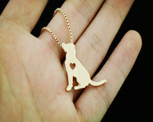 Load image into Gallery viewer, Labrador retriever dog necklace pet lovers pendant jewelry golden colors plated fast delivery