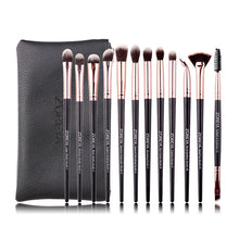 Load image into Gallery viewer, ZOREYA 12pcs professional Makeup Brushes Black Color Eye Shadow Make Up Brush Set Blending Eyeliner Brow Small Fan Cosmetic Tool