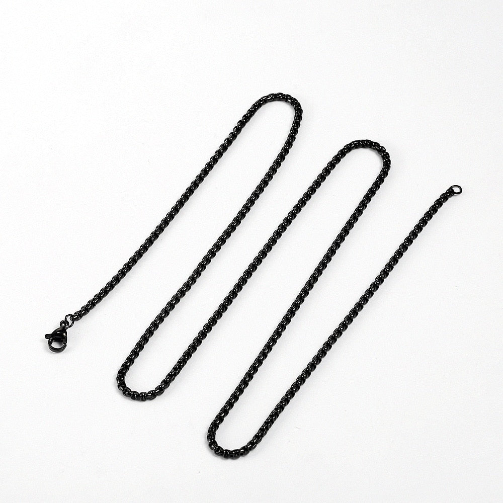 2MM 2.5MM 3MM Box Chains Stainless Steel Necklace DIY Long Necklaces Jewelry for Women Men Statement 45CM-75CM