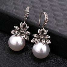 Load image into Gallery viewer, Fashion Imitation Pearl Earrings Inlaid Rhinestones Exquisite Charming Wedding Jewelry For Women Three Colors optional2022
