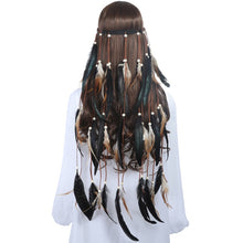 Load image into Gallery viewer, Feather Headband AWAYTR Rope Crown for Women Headwear Festival Hair Accessories Summer Beach Headpieces