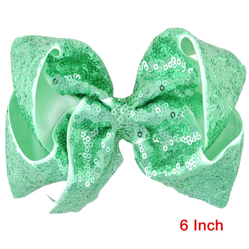 Lovely 8 inch/6 Inch Children Girls Rainbow Large Big Hair Bow Sequins Hair Accessories Women Shining Alligator Party Hair Clips