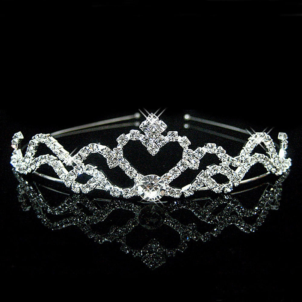 AINAMEISI Princess Crystal Tiaras and Crowns Headband Kid Girls Love Bridal Prom Crown Wedding Party Accessiories Hair Jewelry
