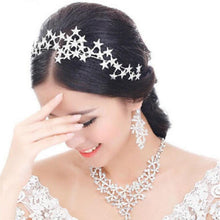 Load image into Gallery viewer, Crystal Star Tiara Crown Wedding Bridal Rhinestones Crown Headband Bride Headdress Headpiece Women Girl Hair Jewelry Accessories