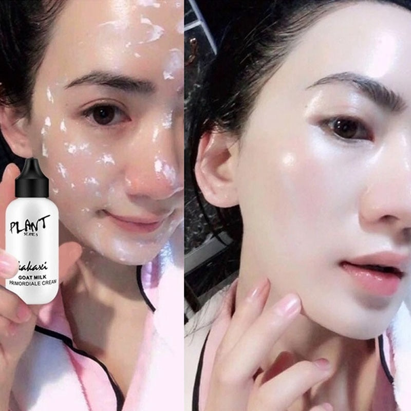 Professional Lazy Face Foundation Cream Goat Milk Revitalizing Full Coverage Waterproof Makeup Base Brighten Cover Dark Circles